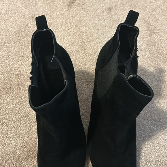 White House Black Market Suede Peep Toe Booties, Size 9 - Picture 7 of 7
